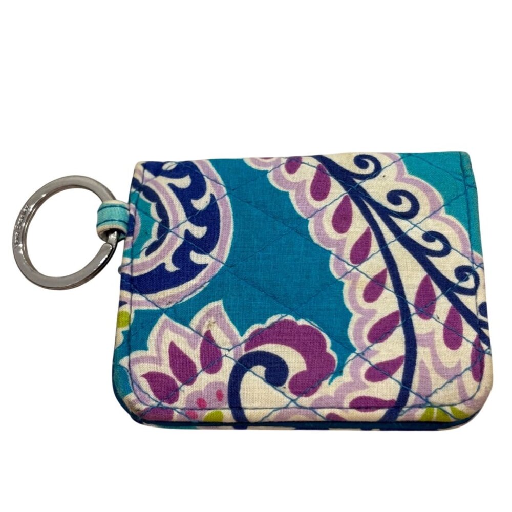 Vera Bradley Waikiki Paisley Print Quilted ID Wristlet Keychain Wallet